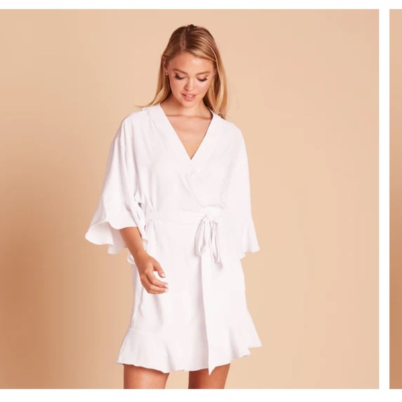 Birdy Grey Kenny Ruffle Robe White, Medium - Picture 4 of 4